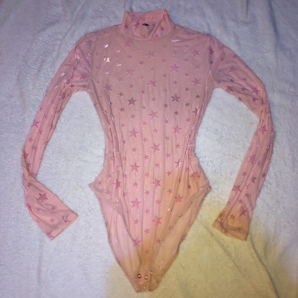 Dolls Kill Tops - Forever 21 baby pink sheer bodysuit